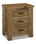 Amish Cottage 3 Drawer Nightstand [Shown in Rustic Hickory with an Almond finish]