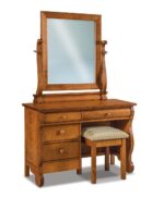 Amish Old Classic 4 Drawer Vanity Dresser [Shown in Quarter Sawn White Oak with a Michael's Cherry finish, JRO-030-1 Mirror]
