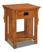 Amish Stick Mission 1 Drawer Open Nightstand [Quarter Sawn White Oak with a Michael's Cherry finish]