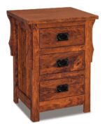 Amish Stick Mission 3 Drawer Nightstand [Brown Maple with a Michael's Cherry finish]