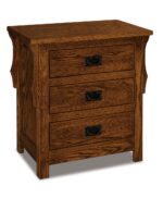 Amish Stick Mission 3 Drawer Nightstand [Red Oak with a Vintage Antique]