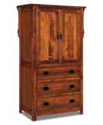 Amish Stick Mission 3 Drawer 2 Door Armoire [Brown Maple with a Michael's Cherry finish]
