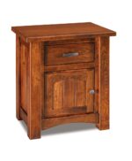 Amish Timbra 1 Drawer 1 Door Nightstand [Brown Maple with a Burnt Umber finish]