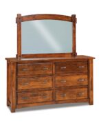 Amish Timbra 6 Drawer Dresser [Brown Maple with a Burnt Umber finish, JRT-045 Mirror]