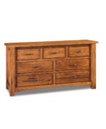 Amish Timbra 7 Drawer Dresser [Rustic Hickory with a Tavern finish]