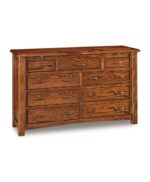 Amish Timbra 9 Drawer Dresser with Arch Drawer [Red Oak with a Tavern finish]