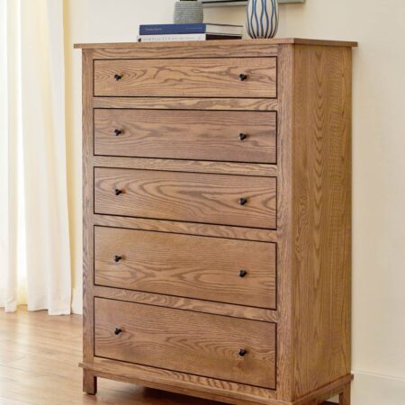 Amish Flint 5 Drawer Chest [Red Oak with a Sandstone finish]