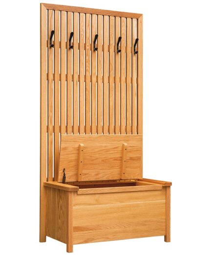 Amish Bayville Hall Seat [Side View with Seat Open]