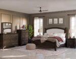 Amish Carlston Royal Bed with Fabric Headboard [Shown with Carlston bedroom collection]