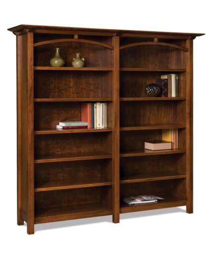 Amish Artesa 10 Shelf Double Bookcase