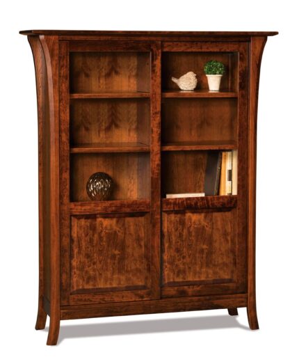 Amish Ensenada Double Bookcase with Sliding Doors