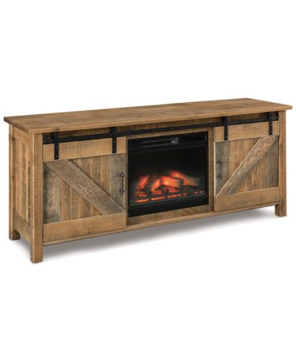 Amish Houston 2 Door Media Stand with Fireplace