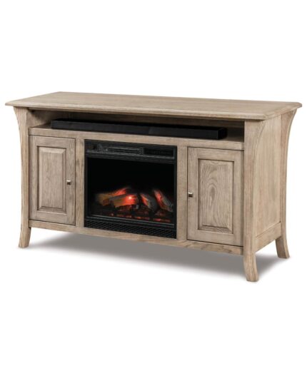 Amish Ensenada 2 Door Media Stand with Fireplace