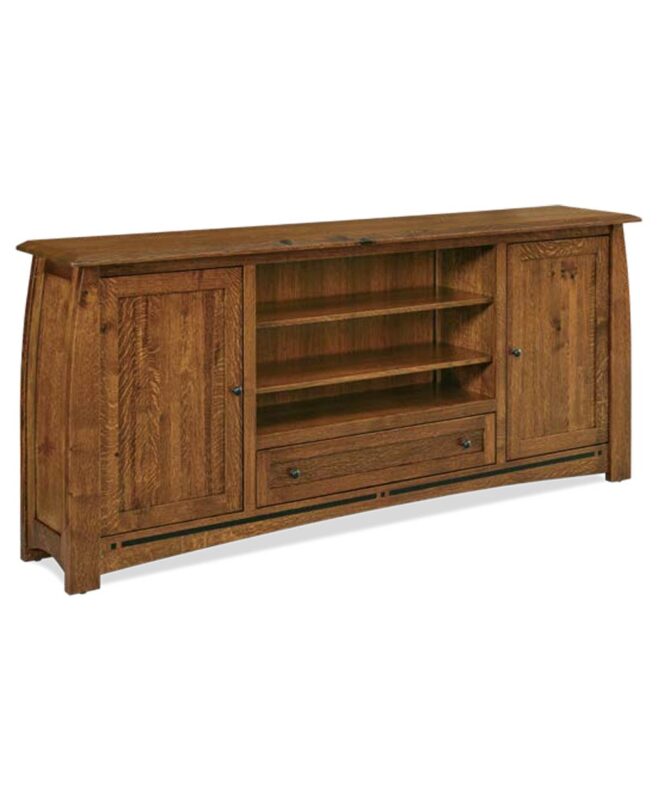 Amish Boulder Creek Wide 2 Door 1 Drawer Media Stand