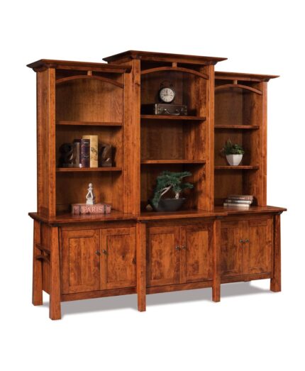 Amish Artesa 4-Piece Backbar with 3-Piece Hutch