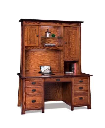 Amish Grant Double Pedestal Desk with optional hutch top