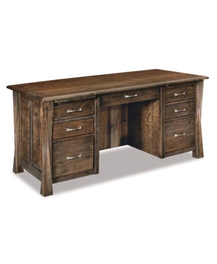 Amish Arc Lexington Double Pedestal Desk [Unfinished Back]