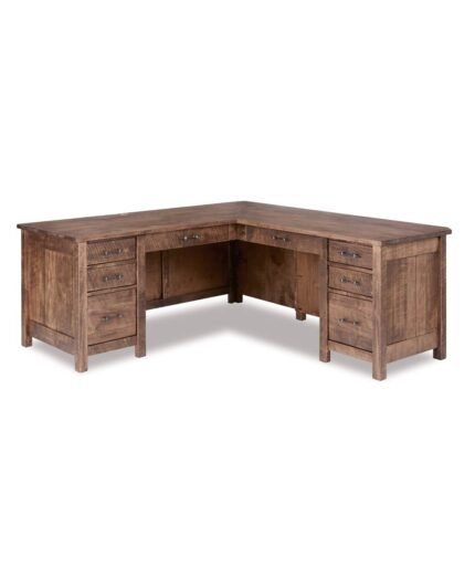 Amish Houston 8 Drawer L-Desk