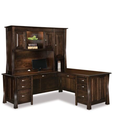 Amish Arc Lexington 8 Drawer L-Desk