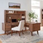 Amish Marina 6 Drawer L-Desk with Optional Hutch