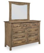 The Oakdale 9 Drawer Dresser features a solid wood frame with a mirror and nine spacious drawers, offering heirloom-quality storage.