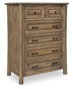 Oakdale 6 Drawer Chest features a sleek, solid wood frame with elegant panel design, ideal for organizing any bedroom.