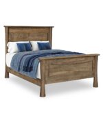 Oakdale Bed features a solid wood panel headboard with elegant curved posts.