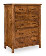 The Riverton 6 Drawer Chest features a classic solid wood design with two smaller top drawers and four spacious lower drawers.