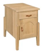The Century Chairside End Table features a simple design with a single drawer and arched cabinet door, perfect for living rooms.
