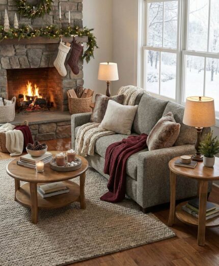 Amish Dreamland Sofa with Berkley Coffee and End Table