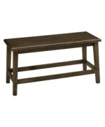 The Coby Dining Bench features a solid wood frame with two horizontal crossbars for support.
