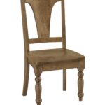 The Waco Chair features a curved backrest with an arched cutout and turned legs.