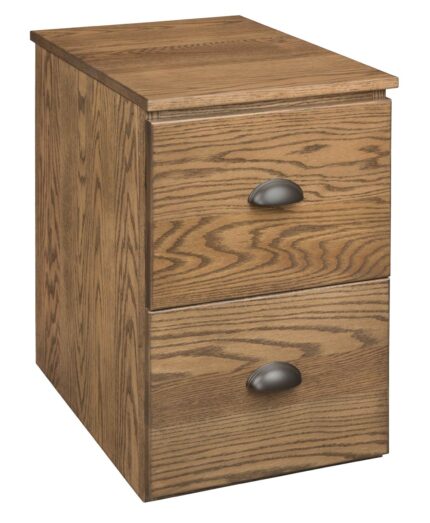 The Alexis File Cabinet offers two drawers with simple cup pulls and a sturdy, solid wood frame for efficient office storage.