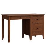 The Ashton Single Pedestal Desk is a sturdy computer desk with a simple frame, one middle drawer, and a two-drawer pedestal.