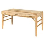 This solid wood Bordeaux Leg Desk features a clean-lined rectangular top and three integrated drawers, ideal for an office or writing desk.