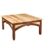 The Kensing Open Square Coffee Table features a unique open frame with curved supports and solid wood construction.