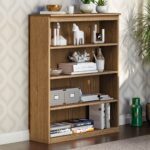 The Alexis Bookcase offers open shelving with a sturdy, solid wood frame, perfect for displaying books and decor.