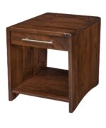 The Nova Open End Table with Drawer features a clean design with an open shelf and a single drawer, perfect for living rooms.