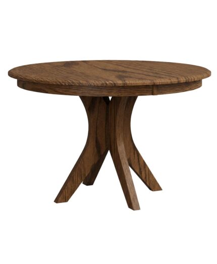 The Huntley Pedestal Table offers a beautiful solid wood design with a unique, multi-legged pedestal base.