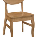 The handcrafted Jaylor Chair features a solid wood contoured backrest, a scooped seat, and elegant curved legs.