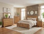 Amish Canton Bedroom Set [Rustic Hickory with a Cappuccino finish]